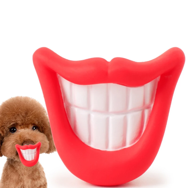 Обучающая игрушка для собак Жевательная силиконовая звуковая губная помада губ