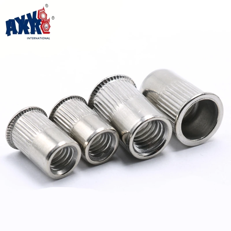 AXK 10 шт. M3 M4 M5 M6 M8 M10 M12 304 нержавеющая сталь Rivnut с плоской головкой заклепки резьбой