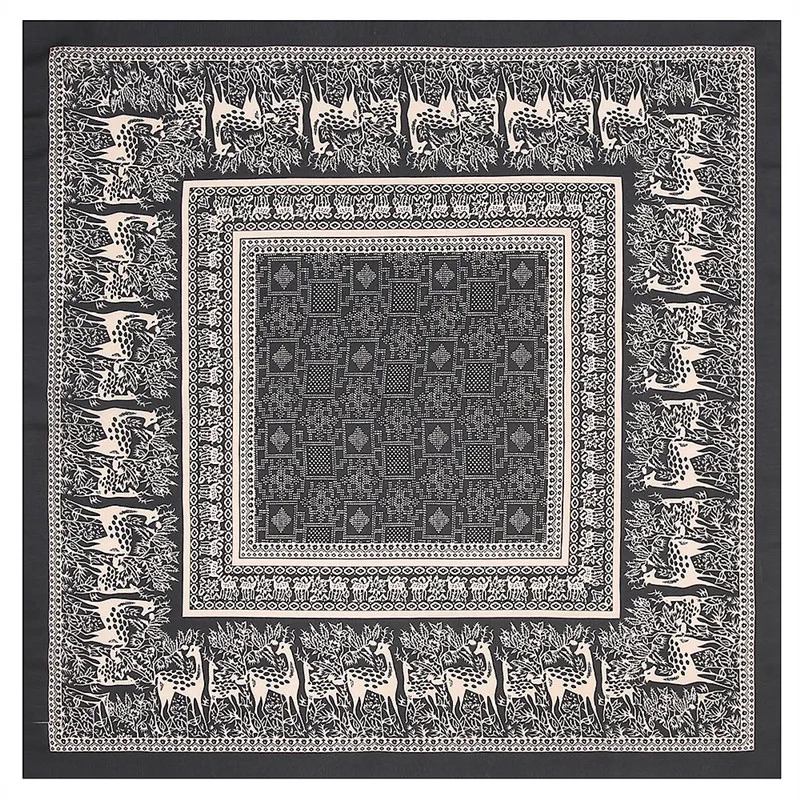 53 см с принтом оленя Летний Шелковый атласный шарф новые женские квадратные