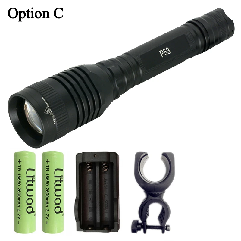 Z20 Litwod P53 CREE XHP70 конвой Объектив 32 Вт чип лампа 18650 3200lm Мощный тактический светодиодный фонарик с зумом - Испускаемый цвет: Option C