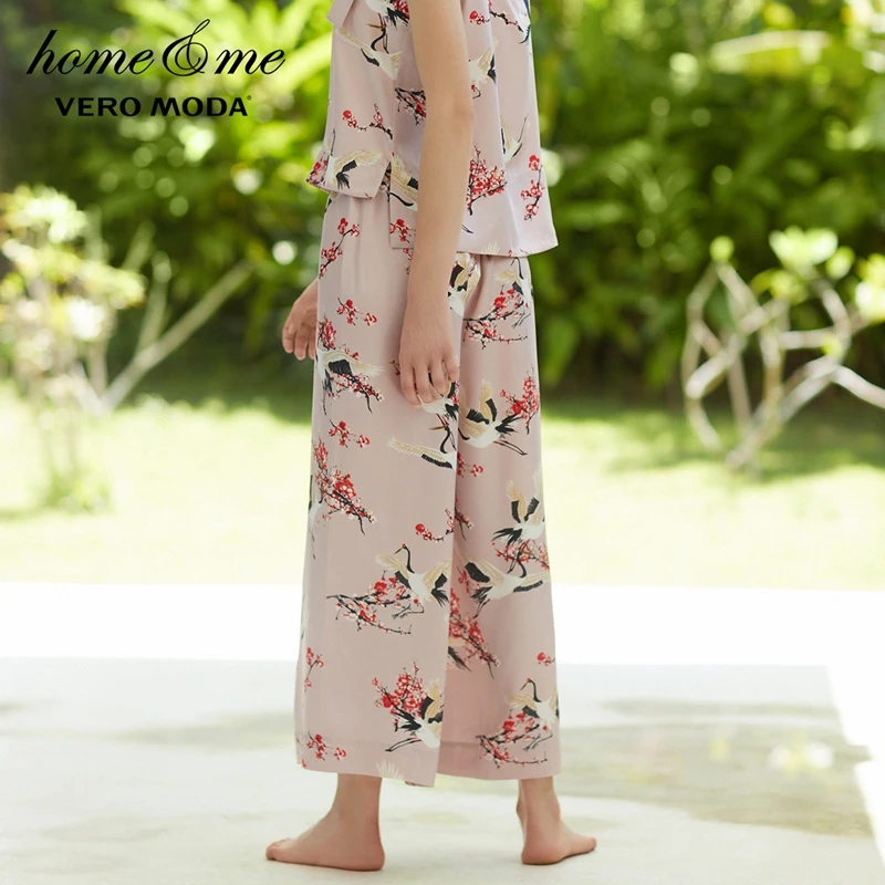 Vero Moda Женские Новые укороченные широкие брюки с принтом домашние брюки | 3181P7507