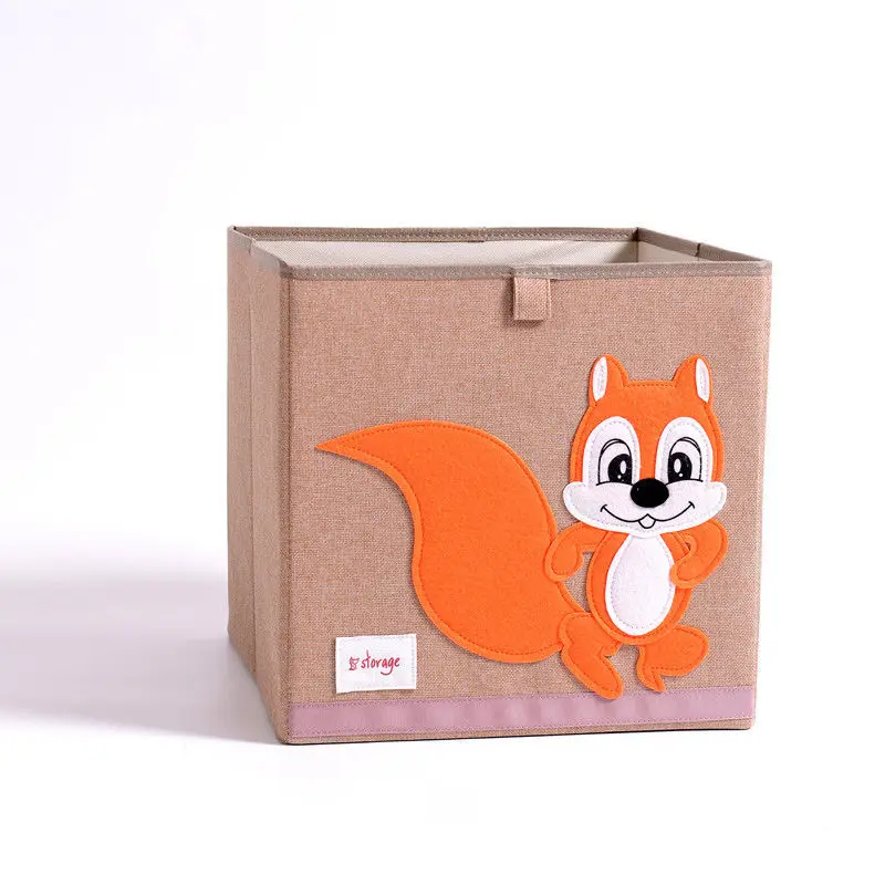 Squirrel ONEUP Горячая 3d вышивка мультфильм животное складной ящик для хранения игрушки органайзер ящик Органайзер для хранения нижнего белья коробки держатель коробка - Цвет: Squirrel