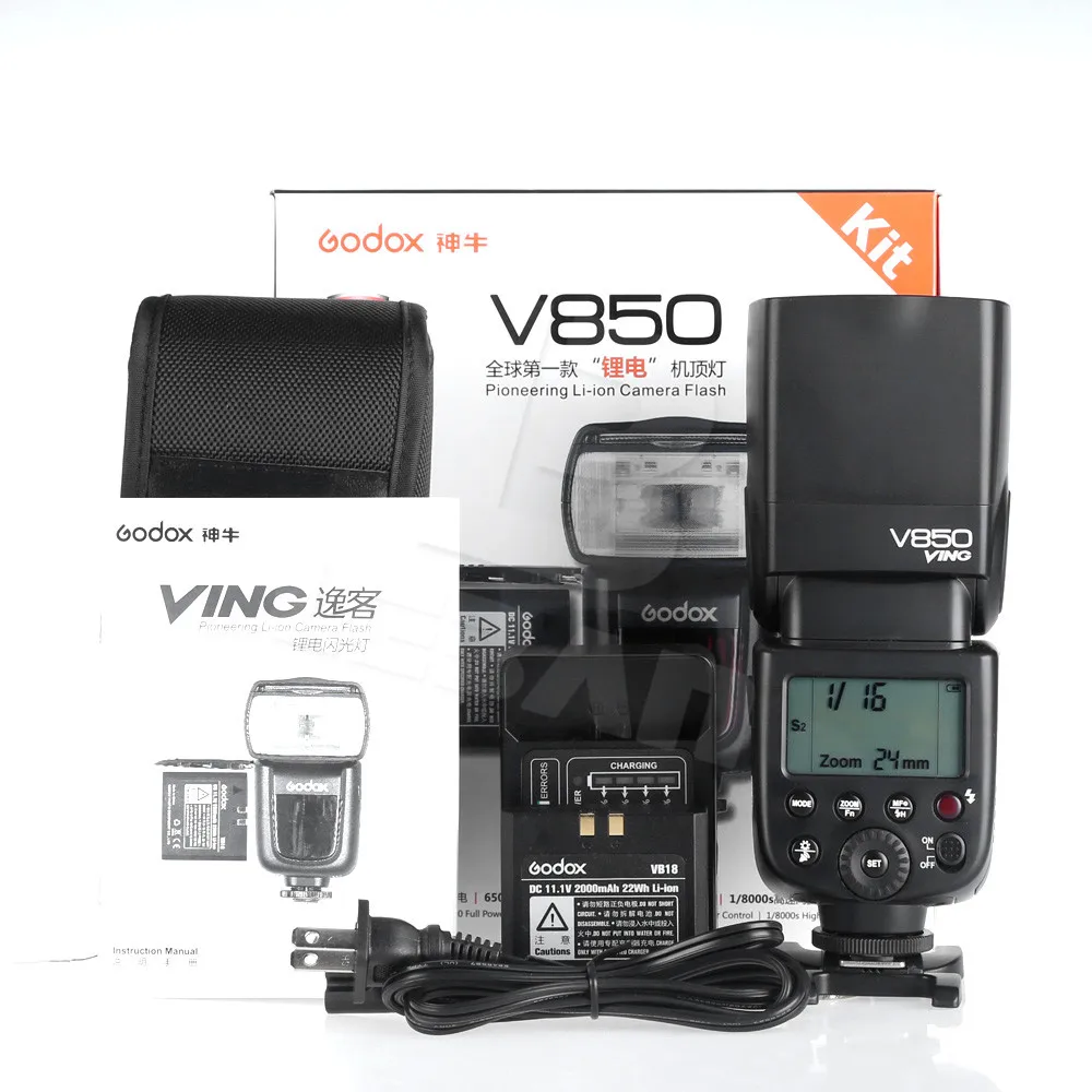 Godox V850 GN58 литий ионный аккумулятор для Камеры Вспышка Speedlite + FT 16S Беспроводное