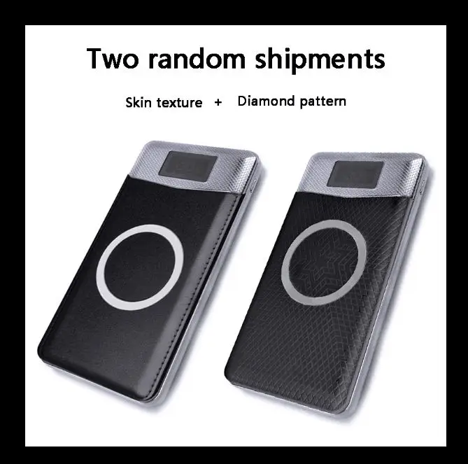New Wireless Power Bank Dual USB 20000mAh Wireless Charger Powerbank External Portable with LED Light External Battery Pack