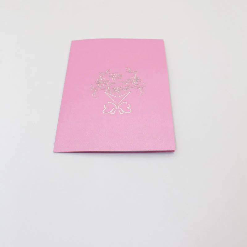 3D лазерная вырезка ручной работы розовый букет роз Лилия бумажные приглашения