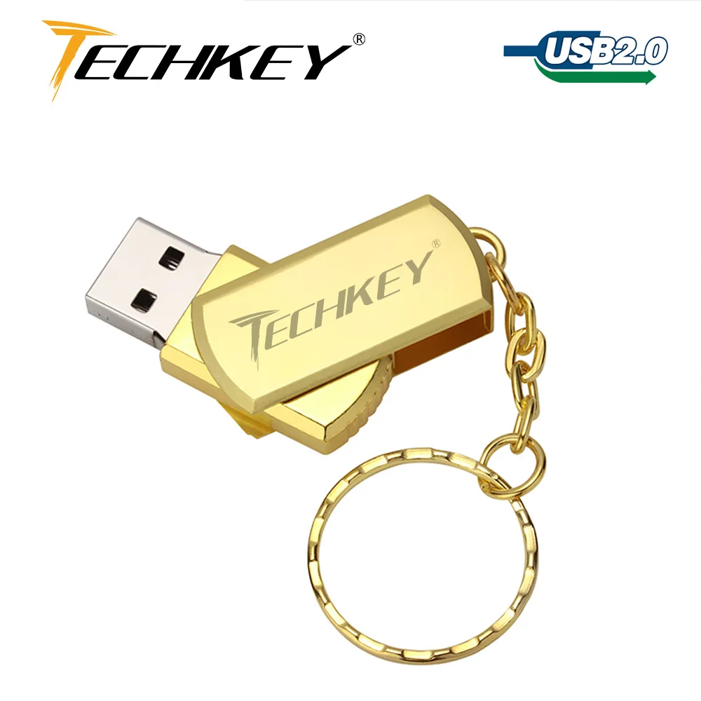 Новый usb флеш накопитель 64 ГБ TECHKEY 32 металлический маленький U диск флешка 2 0 USB