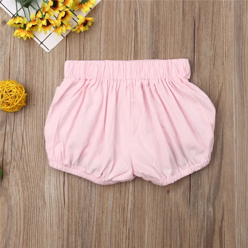 Милые штаны для маленьких девочек шорты Штаны на пуговицах трусики шаровары