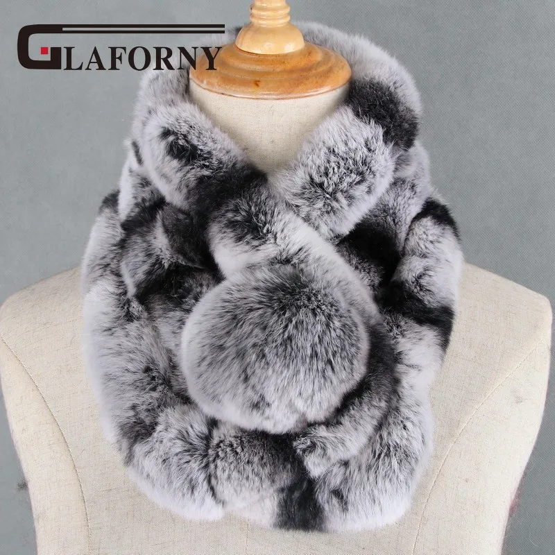 Glaforny 2018 новый стиль женские зимние теплые меховые шарфы Модные Рекс кроличьи