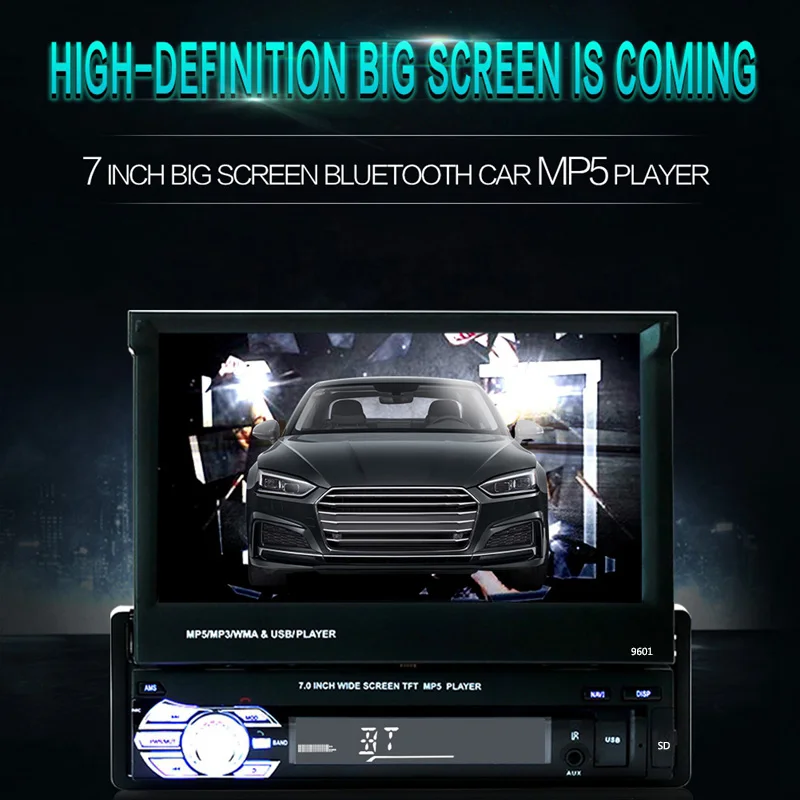 Авторадио 1 DIN 7 дюймов Автомобильное Зеркало Ссылка радио аудио MP5 плеер Bluetooth/USB/TF/Aux/сенсорный экран радио кассетный плеер автомобильное радио