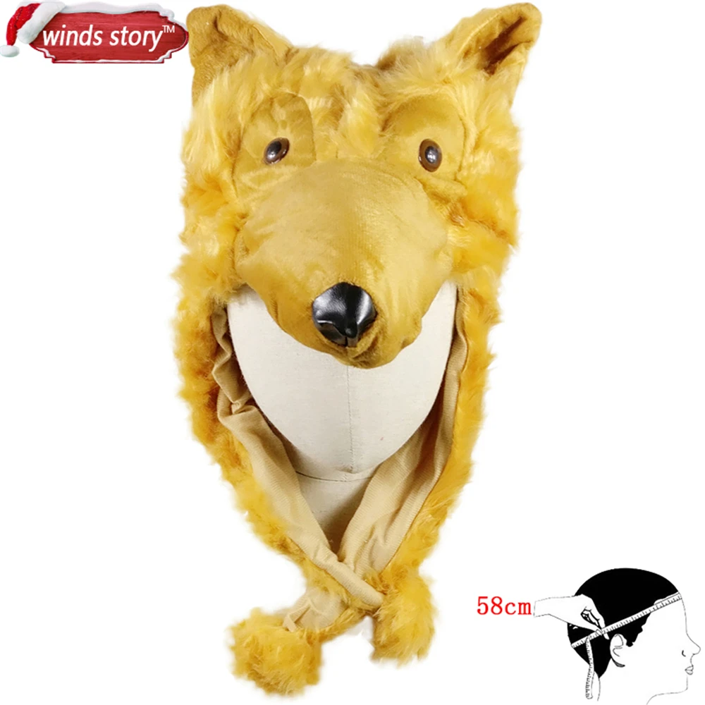 Новинка 1 шт. шапка с мультяшными животными пушистая плюшевая наушники унисекс