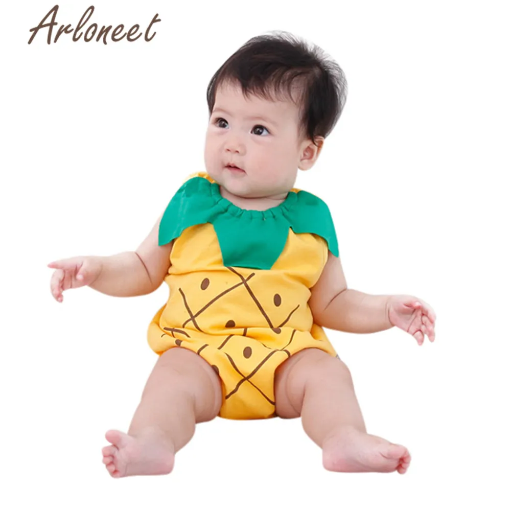 Цвет: желтый Одежда arloneet новорожденных для маленьких девочек боди комбинезон без рукавов с принтом фруктов Маскировка детские карнавальные мальчик - Цвет: Цвет: желтый