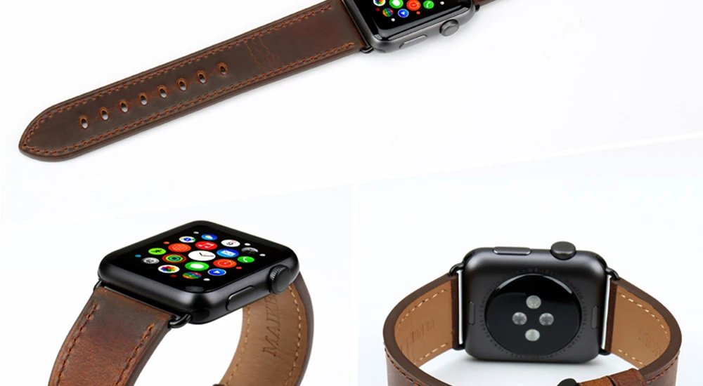 Кожаный ремешок MAIKES из натуральной кожи для Apple Watch, 44 мм, 42 мм, 40 мм, 38 мм, серия 4, 3, 2, 1, iwatch, ремешок для Apple Watch