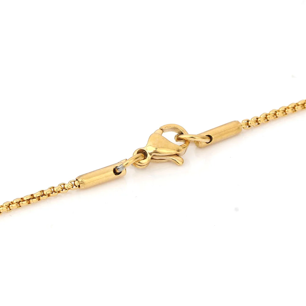 

FairLadyHood 10pcs/lot Stainless Steel Necklace Width 2mm Length 45/50/55/60cm Gold Silver Color Square Link Chain Necklaces