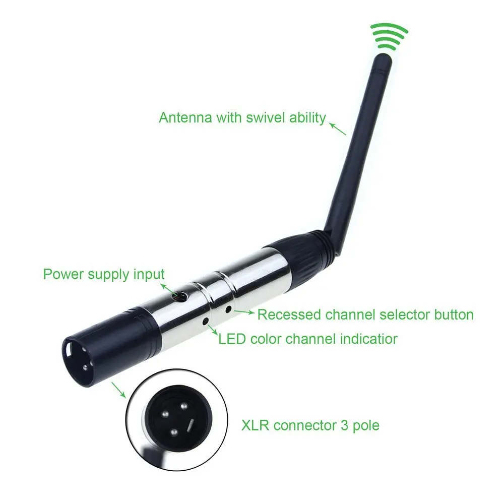 1 шт. DMX512 Dfi DJ 2 4G XLR Сделано в Китае Беспроводной передатчик Связь расстояние