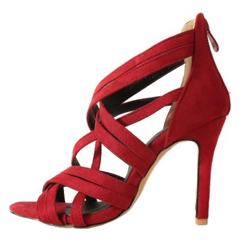 SJJH женские босоножки-гладиаторы сандалии на шпильках с открытым носком молнии из