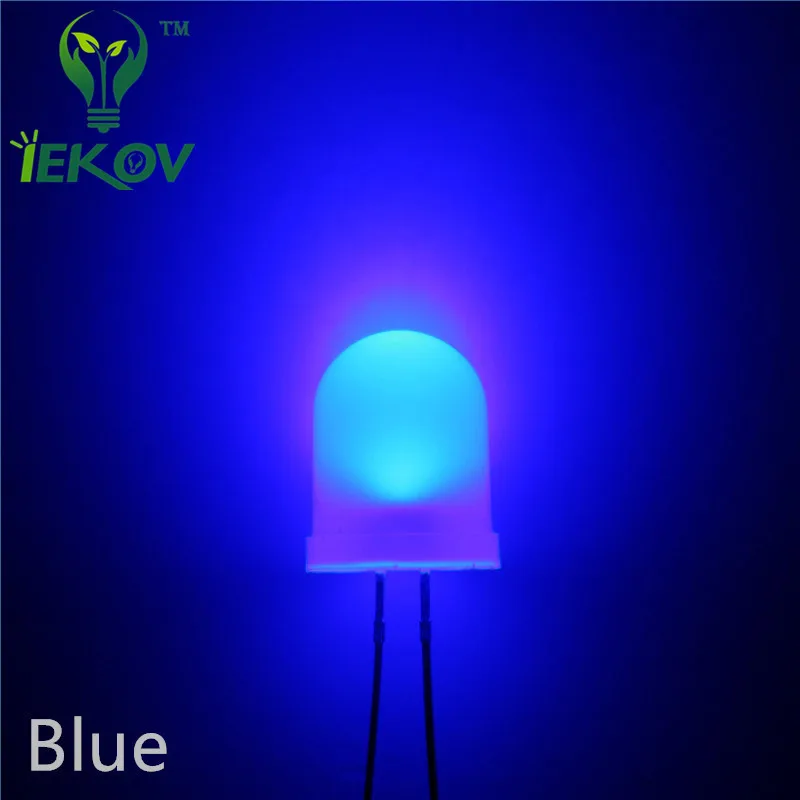 20 шт. LED 10 мм рассеянный светодиодный синий Круглый топ излучающие диоды ультра