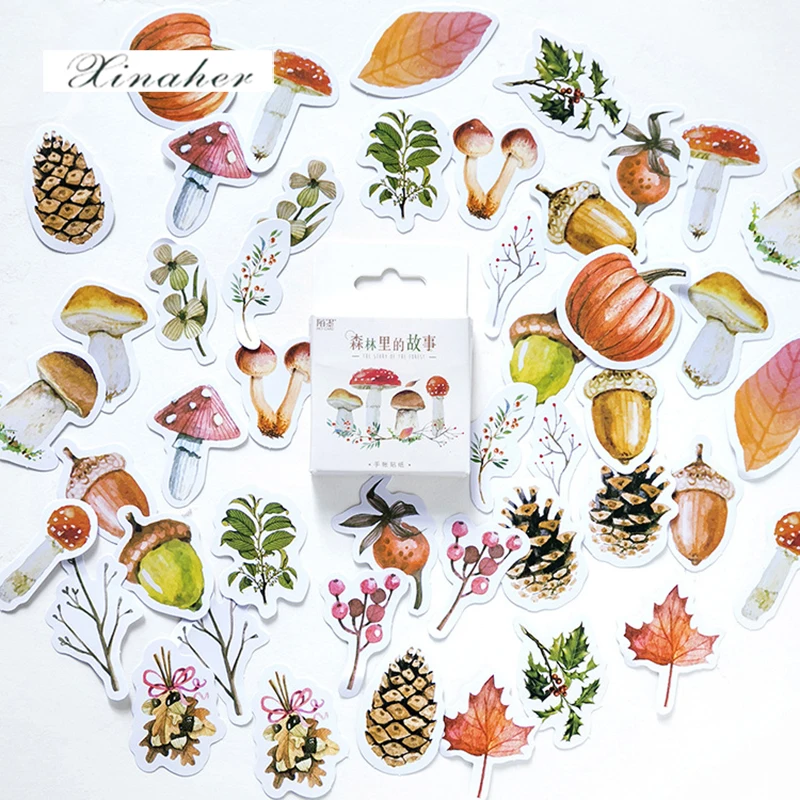 

XINAHER 46 Pcs/box forest story series paper sticker decoration stickers DIY for craft diary scrapbooking planner label sticker