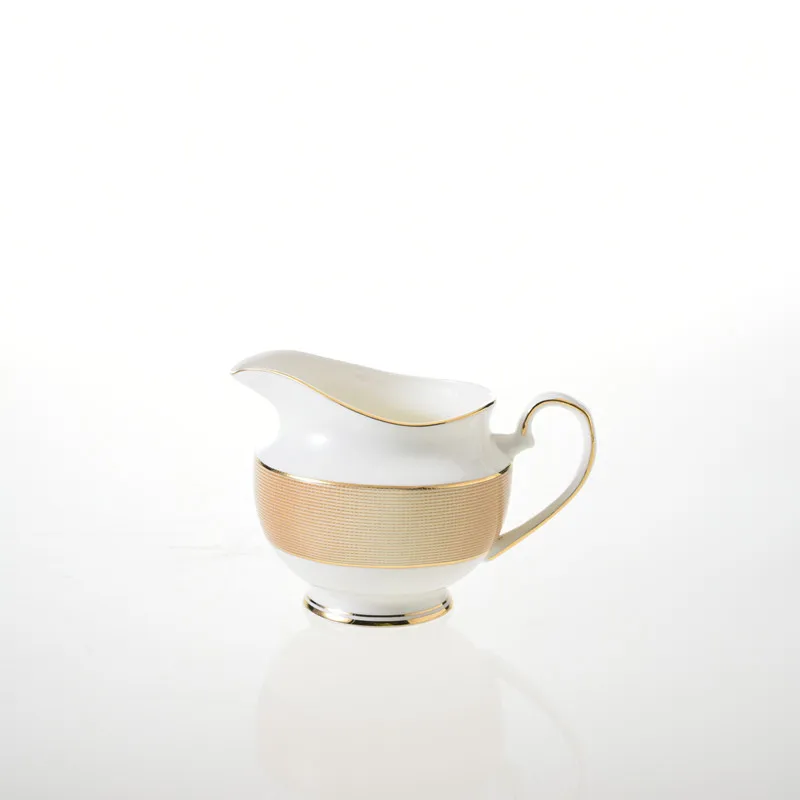 Creamer Европейский роскошный кофейный сервиз из золотого костяного фарфора, британский фарфоровый чайный сервиз, керамическая кружка, сахарница, сливочник, чайный горшок, вечерние стаканы - Цвет: Creamer
