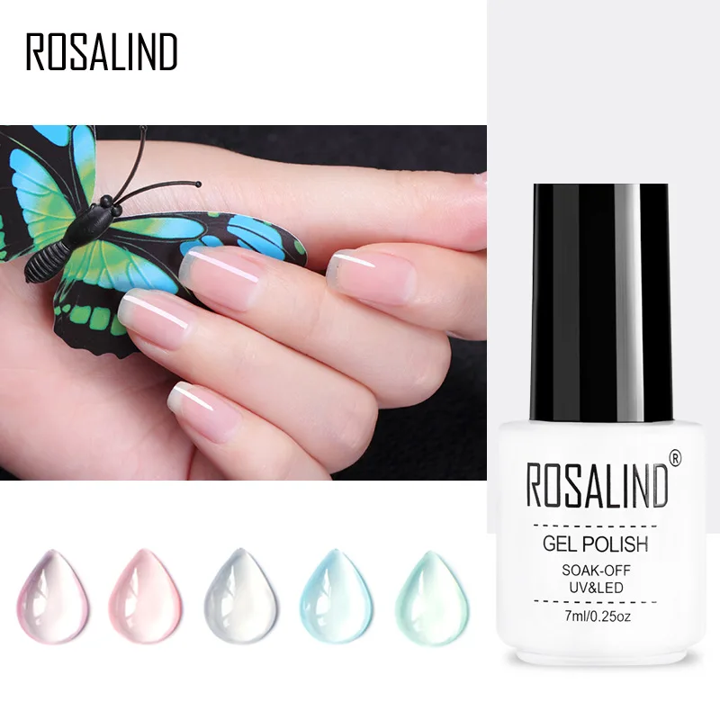 ROSALIND гель лак для ногтей Желейный цвет УФ поли гель для ногтей набор Перманентная эмаль краска Топ основа лак Маникюр