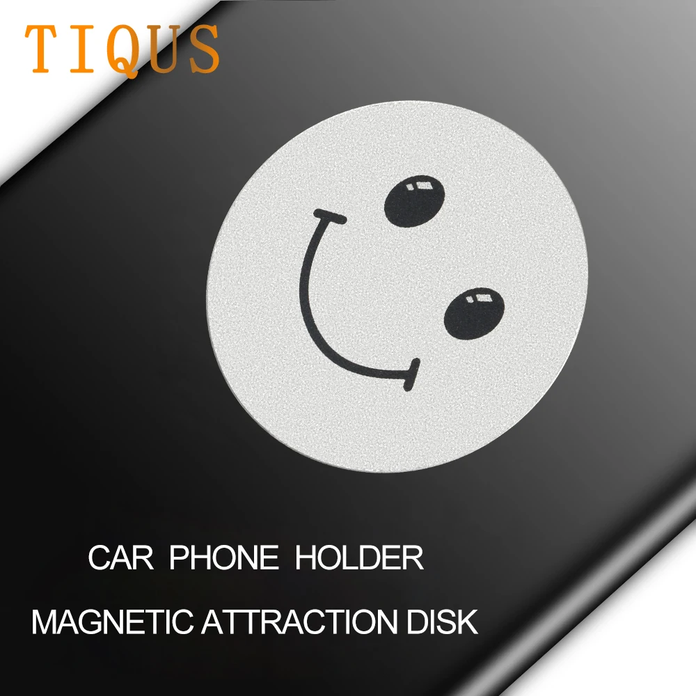 TIQUS Smile металлическая пластина-диск с 30 мм клеем для магнитной автомобильная подставка для телефона для iPhone мобильного телефона gps магнит
