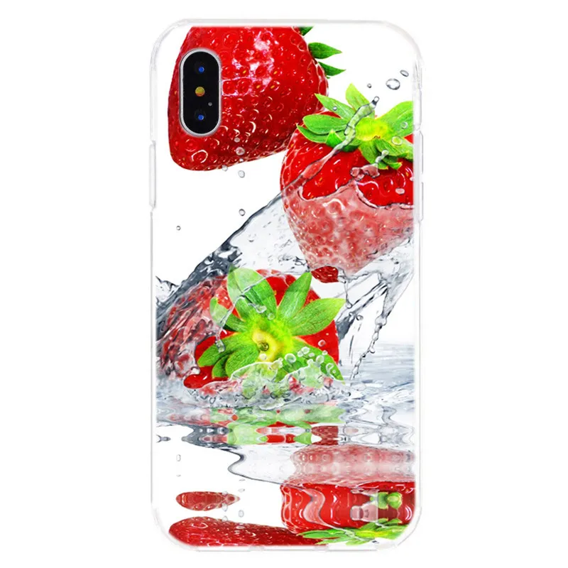 Чехлы для телефонов iPhone6 6S 8 7 plus XS Max X XR милый фруктовый мягкий силиконовый