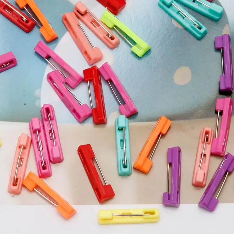 

100Pcs Mixed Scarf Safety Pin Hijab Brooch Safety Locking Baby Cloth Nappy Pin