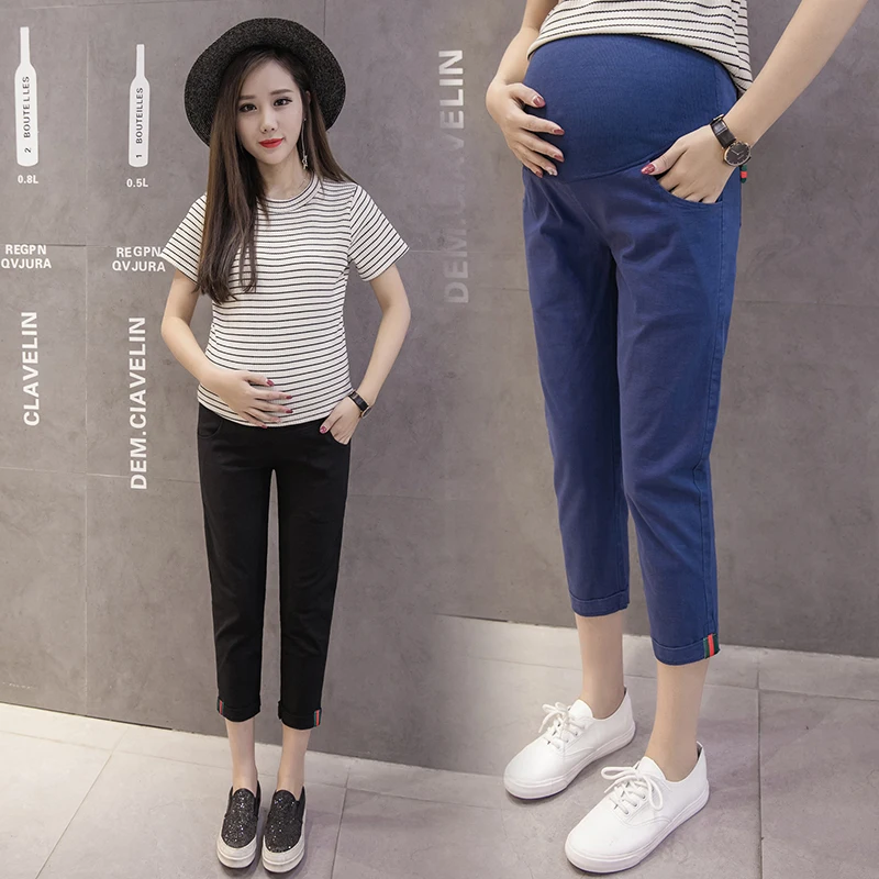 Хлопковые брюки для беременных Бриджи карандаш Одежда тонкая льняная одежда