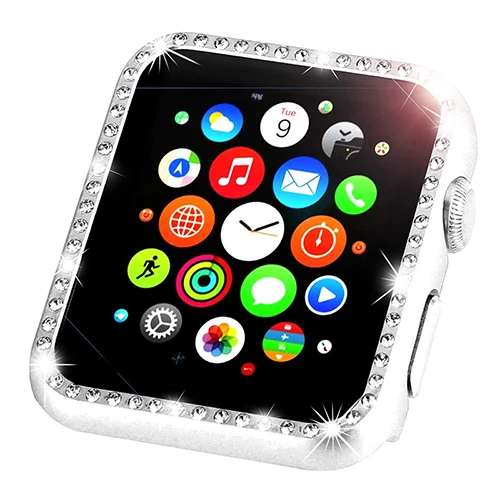 ProBefit блестящее со стразами защитный чехол для Apple Watch Series 3 2 1 38 мм 42 мм Чехлы для iWatch 5 4 Металлический Чехол - Цвет: Silver