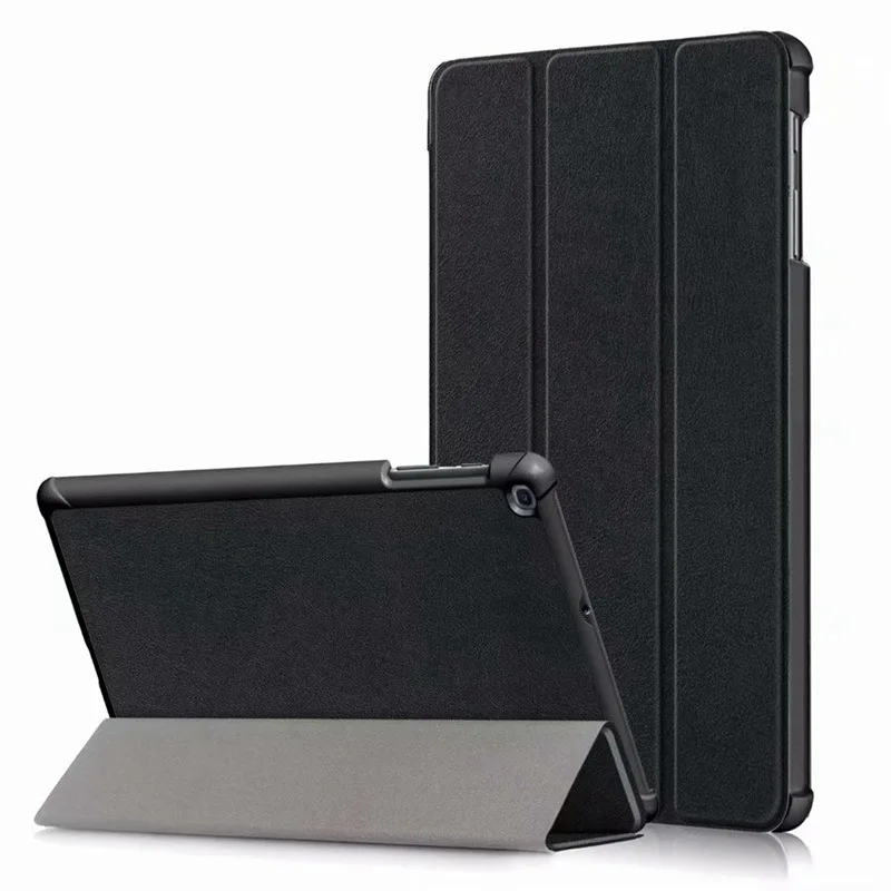 black Умный кожаный чехол для samsung Galaxy Tab A SM-T515 T510 T515, чехол-подставка для планшета samsung Tab A 10,1 чехол - Цвет: black