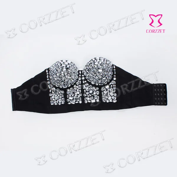 Corzzet 913, модный бюстгальтер-бюстье с прозрачными бусинами, пуш-ап, бюстгальтер, топ для танцоров, корсаж, бюстгальтеры для женщин, нижнее белье в стиле панк