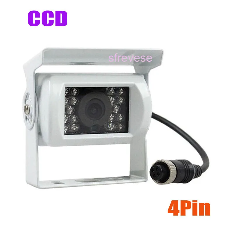 Белый водонепроницаемый 4Pin CCD автобус трейлер 18 ИК ночного видения заднего вида