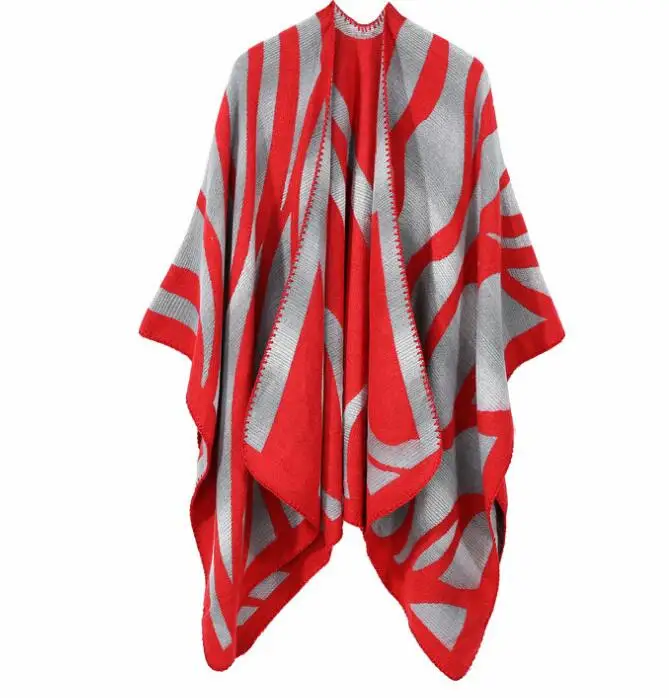 2018 женский осенне зимний вязаный кардиган с рисунком зебры пончо животным