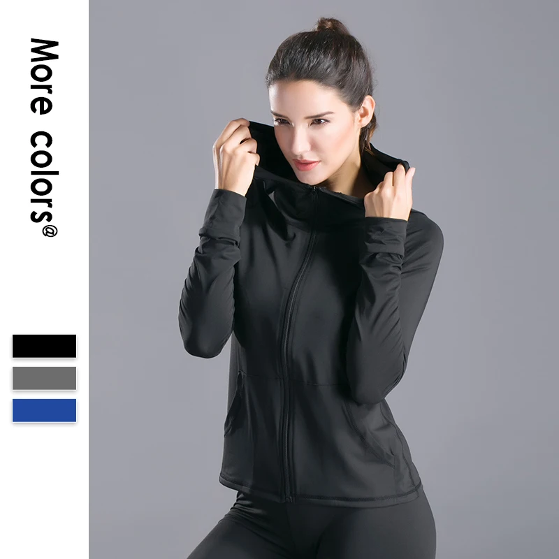 AALAMGEER куртка с капюшоном на молнии для бега йоги Женская толстовка длинным