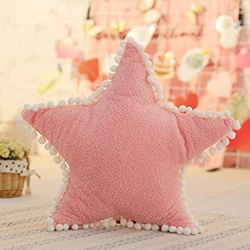 Pink star Милая Звезда Луна облако форме ультра мягкая плюшевая задняя Подушка для комнаты автомобиля диван украшения-розовый/белый - Цвет: Pink star
