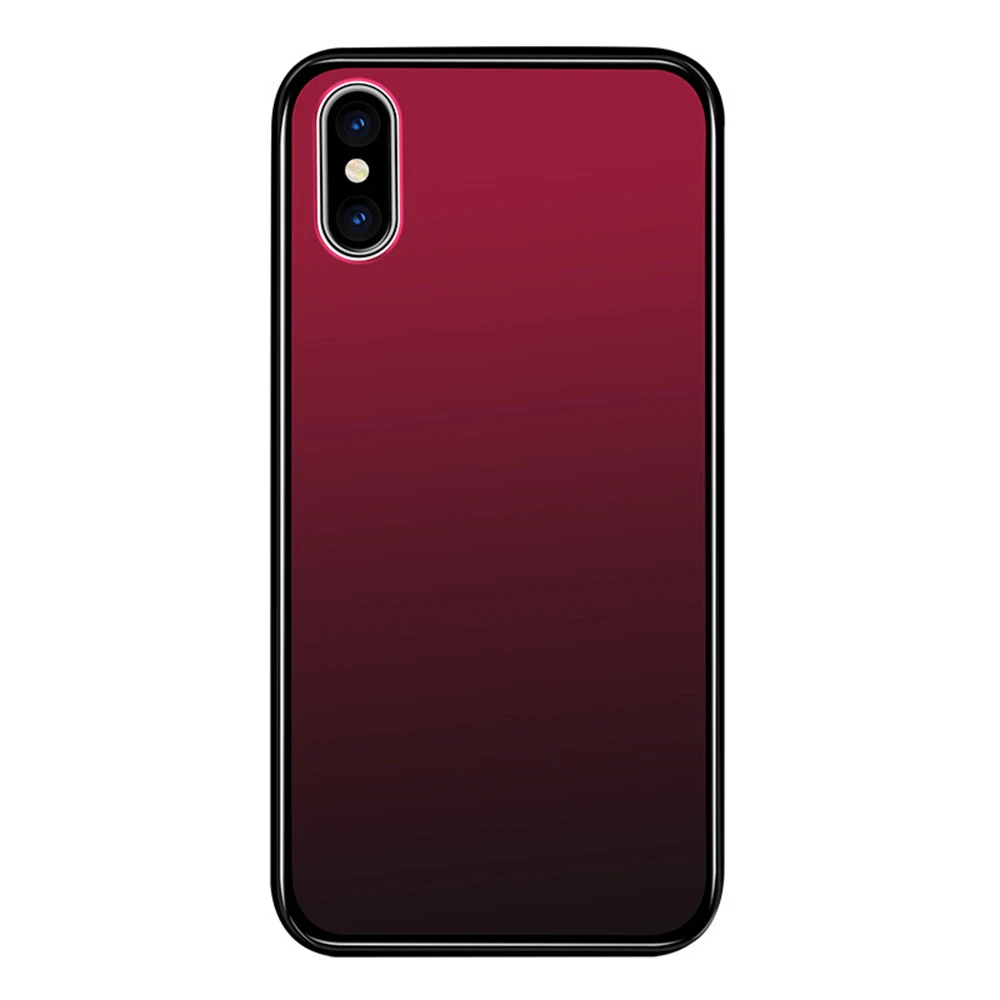 Закаленное стекло чехол для iPhone 7 8 X XS XR 6 6 S плюс градиент Цвет Blue Ray Аврора кожи задняя крышка для iPhone XS Max XR чехол