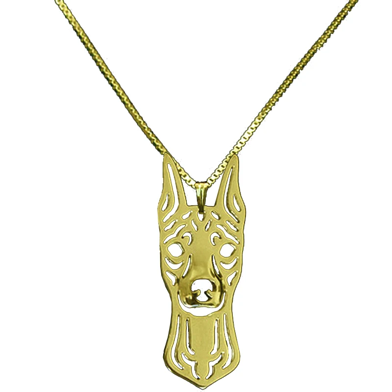 Миниатюрная Подвеска для собак Pinscher с укороченными ушами ожерелье золотого