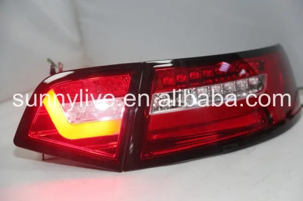 Для Audi A6L 2009-2012 Задняя фара светодиодная задний фонарь SN красного и белого цвета