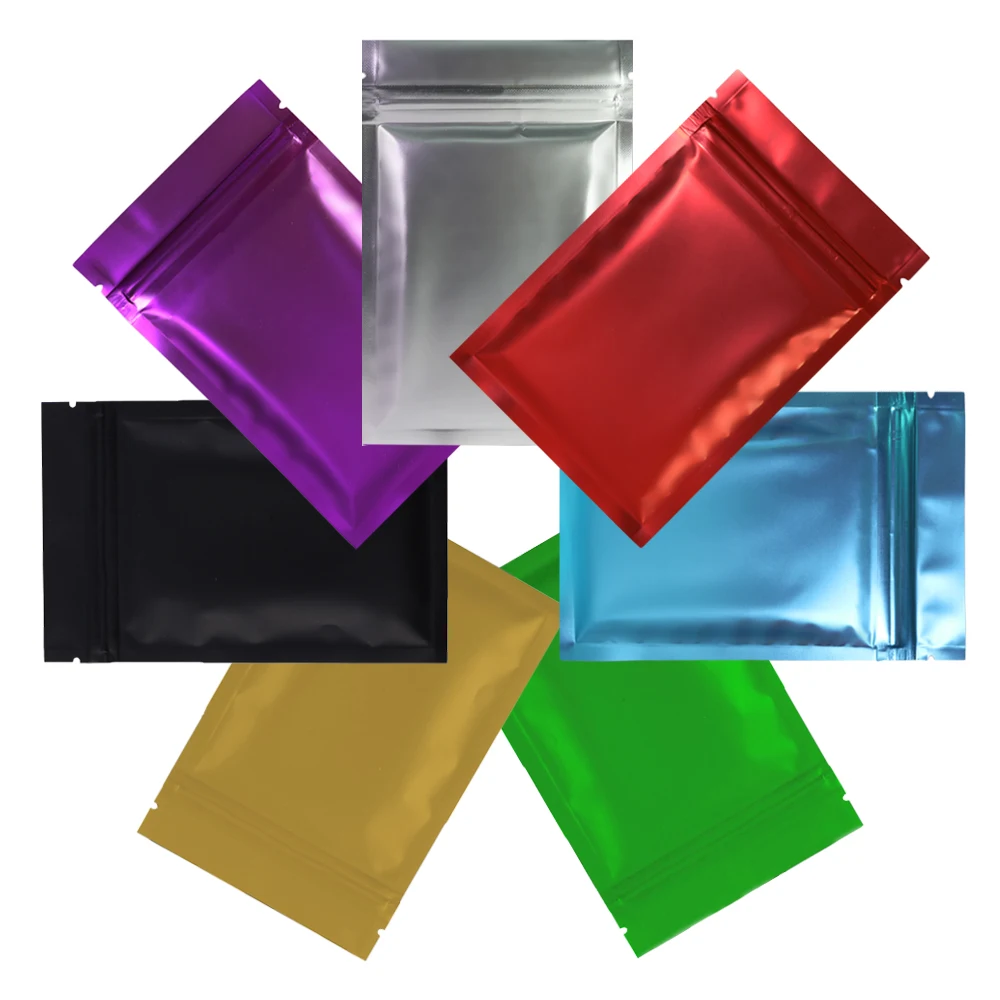 Высокое качество 12X18 см, 100 X металлические майларовые ziplock Сумки плоское дно черная алюминиевая фольга небольшой замок типа молния пластиковые пакеты