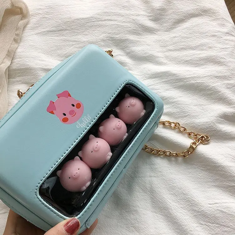 Летние новые модные сумки для женщин pu кожаные сумки женские повседневные Мультяшные цепи женская сумка-мессенджер сумки на плечо
