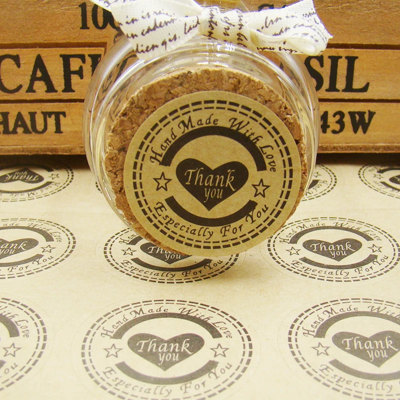 100 шт. белая бумага &quotспасибо&quot Крафт Упаковка уплотнения наклейки этикетки
