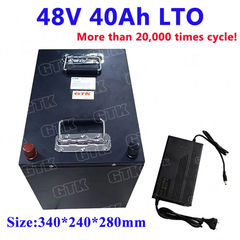 GTK 2,4 v LTO ячеек 48V 40AH литиевая титановая батарея долгий срок службы с BMS Быстрая зарядка для 1500w инверторного UPS вилочного погрузчика+ 5A зарядное устройство