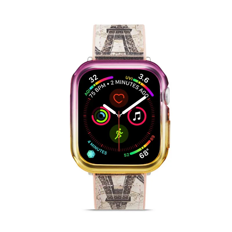 KLFS красочный Радужный Мягкий ТПУ чехол для apple watch Series 4 40 мм чехол для Iwatch 4 44 мм