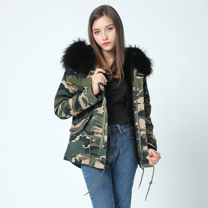 OFTBUY 2021 Камуфляжная парка зимняя куртка для женщин зимнее пальто большой