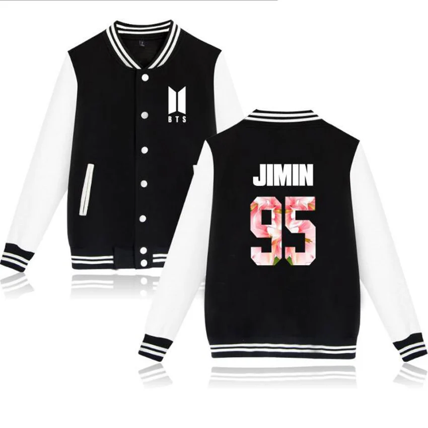 Moletom БЦ Zip Up Harajuku Толстовки Вентиляторы поддерживающая BTS любить себя Бейсбол