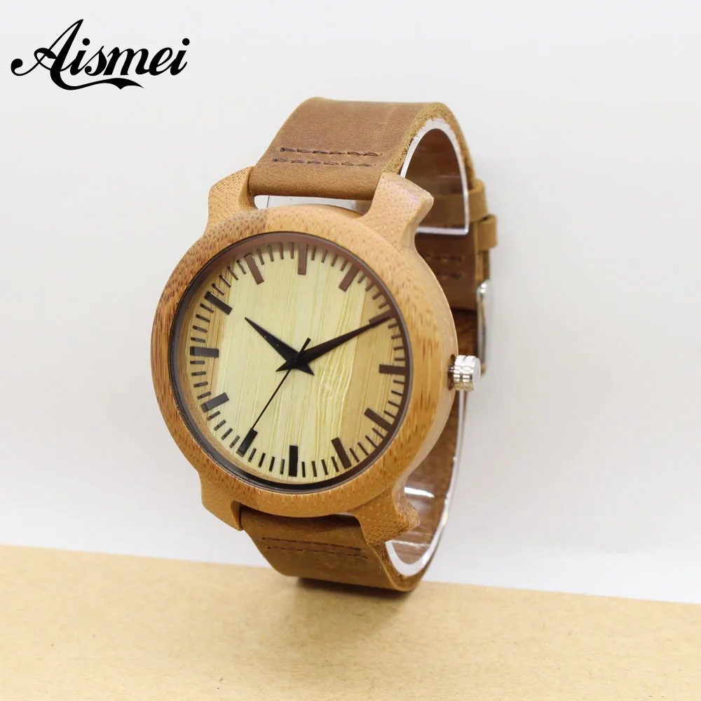 2018 брендовые деревянные кварцевые часы из натуральной кожи для мужчин и женщин
