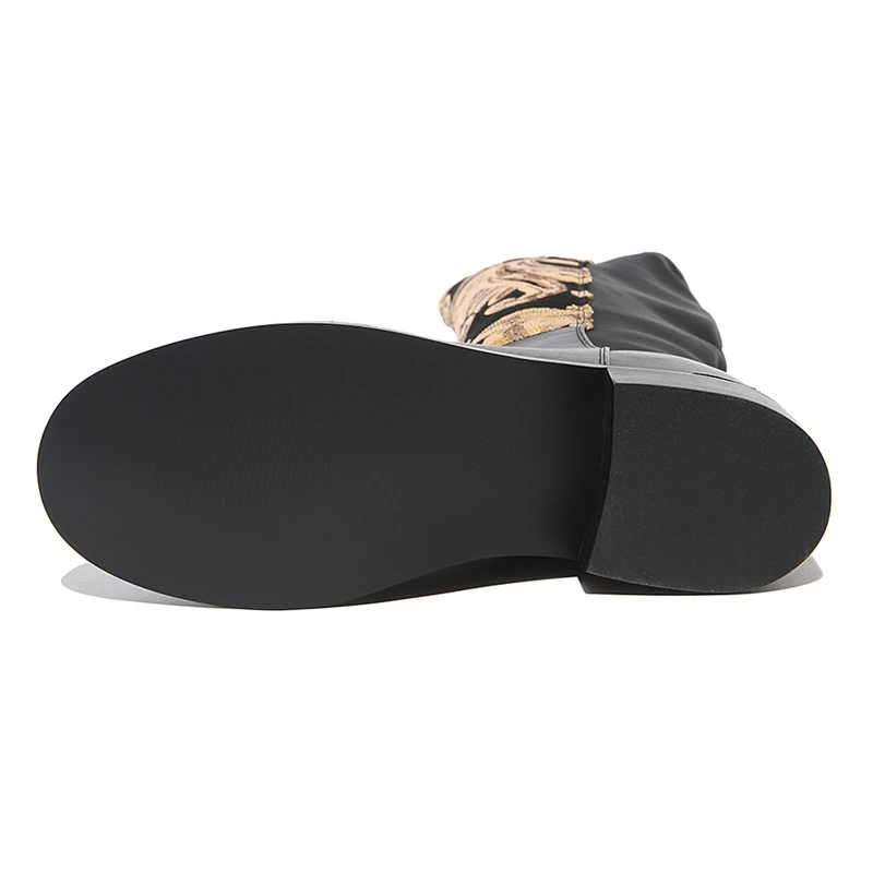 Новинка зимняя обувь большие размеры на толстом каблуке брендовые блестящие