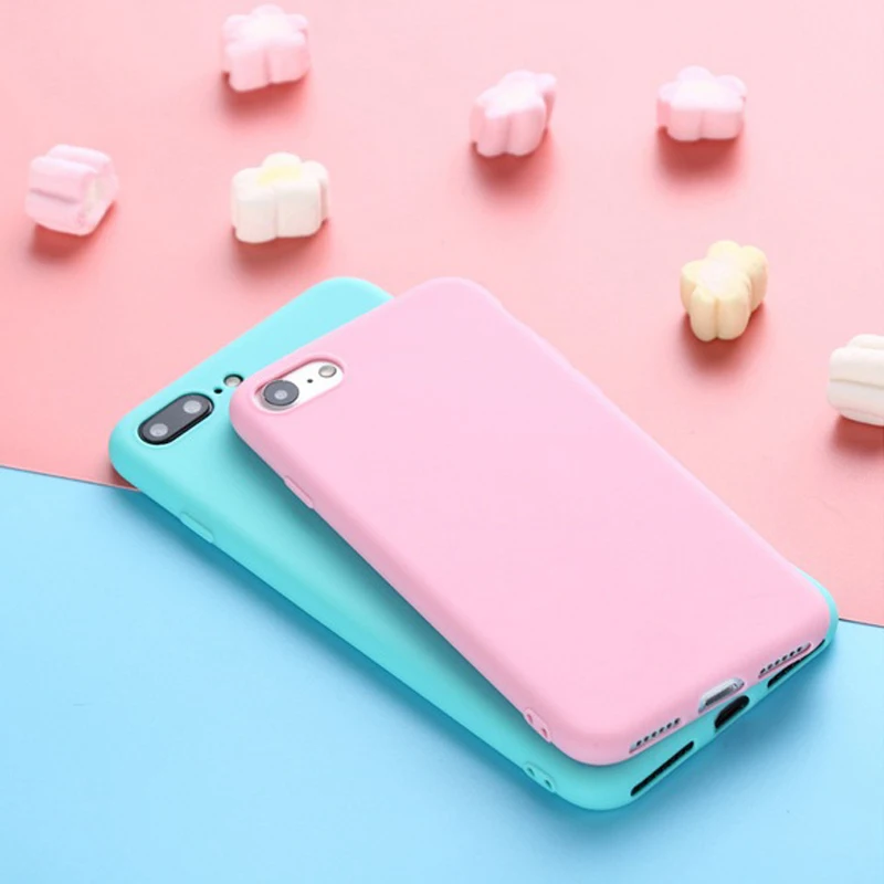Soft Silicone TPU Cases Candy Color Phone Cover for iPhone 5 5S 6 6S 7 Plus Ultra Thin Back Capa Shell Coque Skin Funda VQ328 |