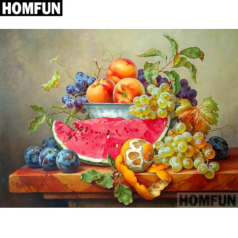 Алмазная живопись HOMFUN A06721 сделай сам картина фрукты натюрморт вышивка крестиком