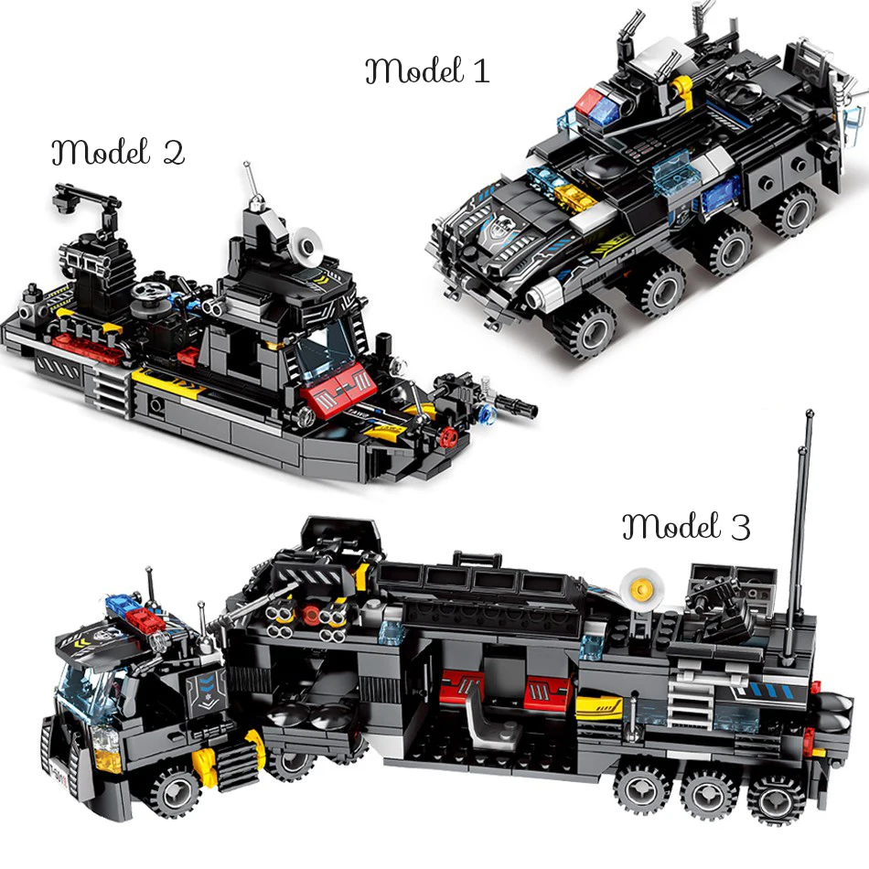 Развивающий городской полицейский корабль грузовик автомобиль вертолет спецназ
