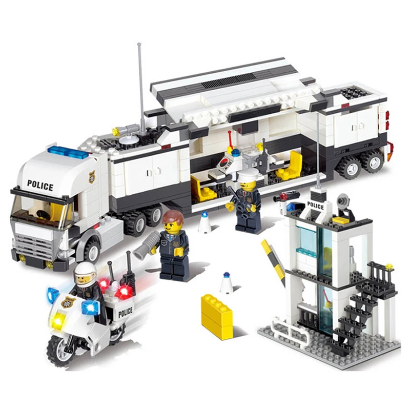 6727 полицейский участок строительные блоки кирпичи образовательные игрушки